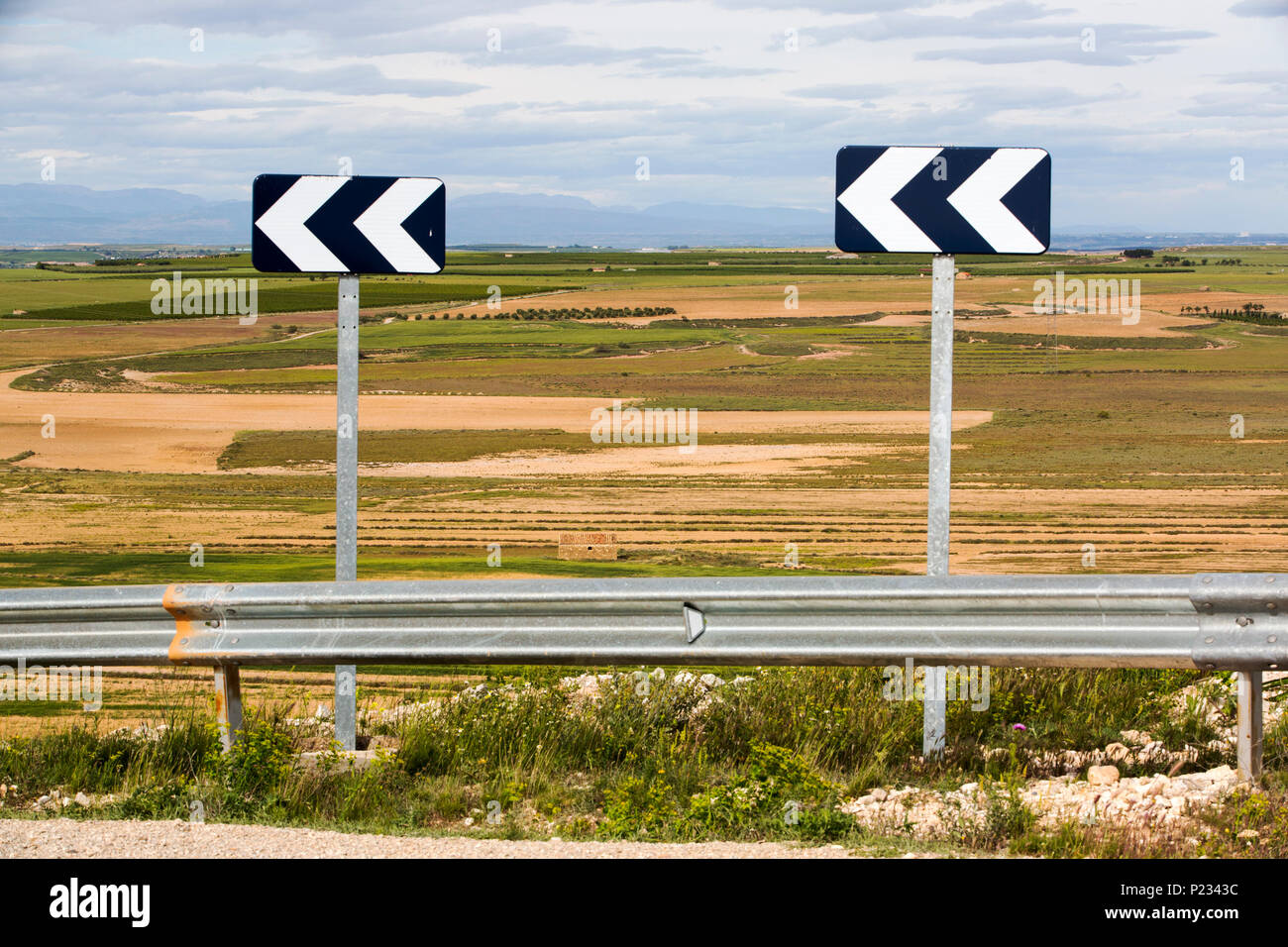 The arid plains around Albalata de Cinca, Huesca, Spain. Stock Photo