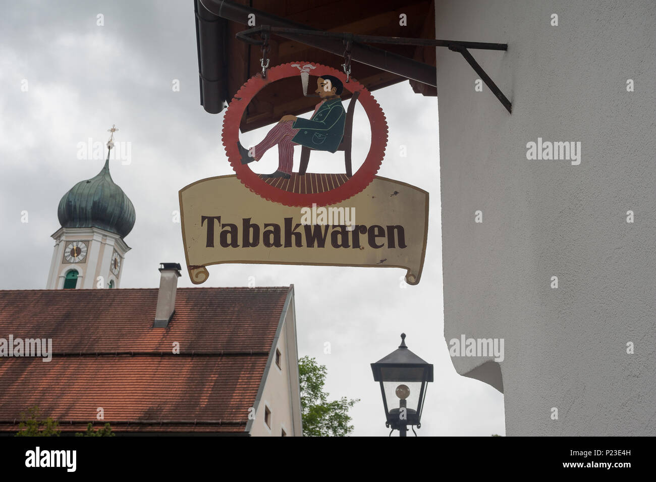 Oberammerga, Germany, sign tobacco products Stock Photo Alamy