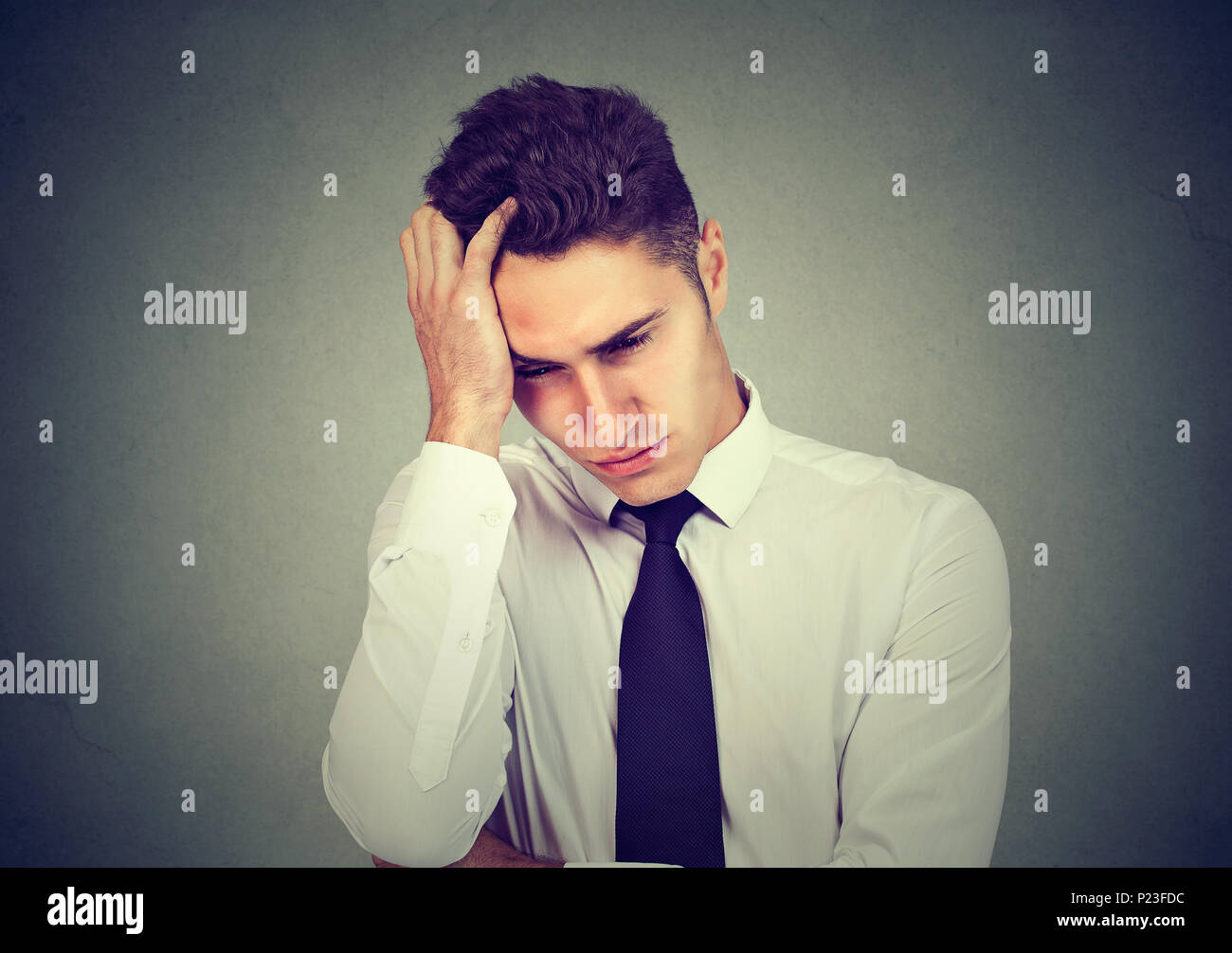 Portrait of a depressed business man. Stock Photo