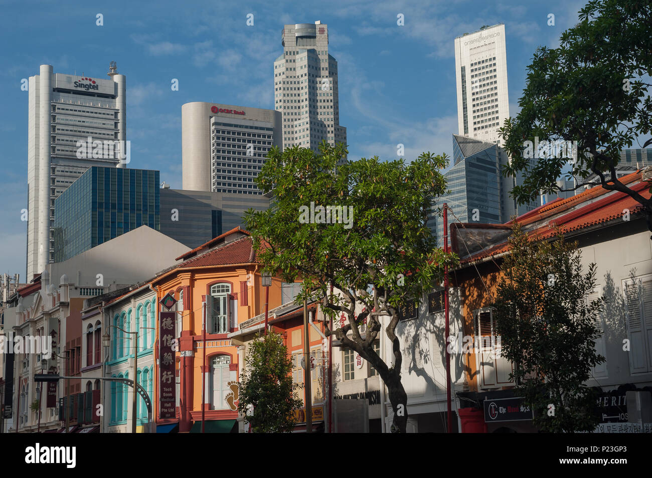 Singapore, Singapore, South Bridge Road in Chinatown, behind financial district Stock Photo