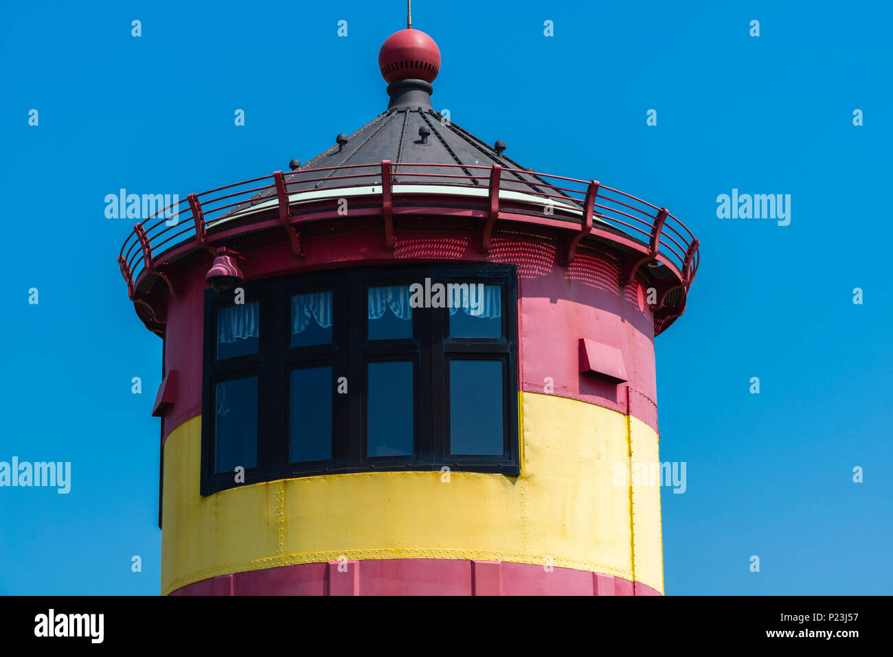 Lighthouse, Leuchtturm Pilsum, Krummhörn, Pilsum, East Frisia, Ostfriesland, Lower Saxony, Niedersachsen, Germany, Deutschland Stock Photo