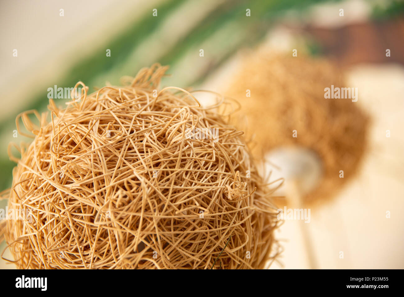 The Decorative straw ball for interior. Background Stock Photo - Alamy