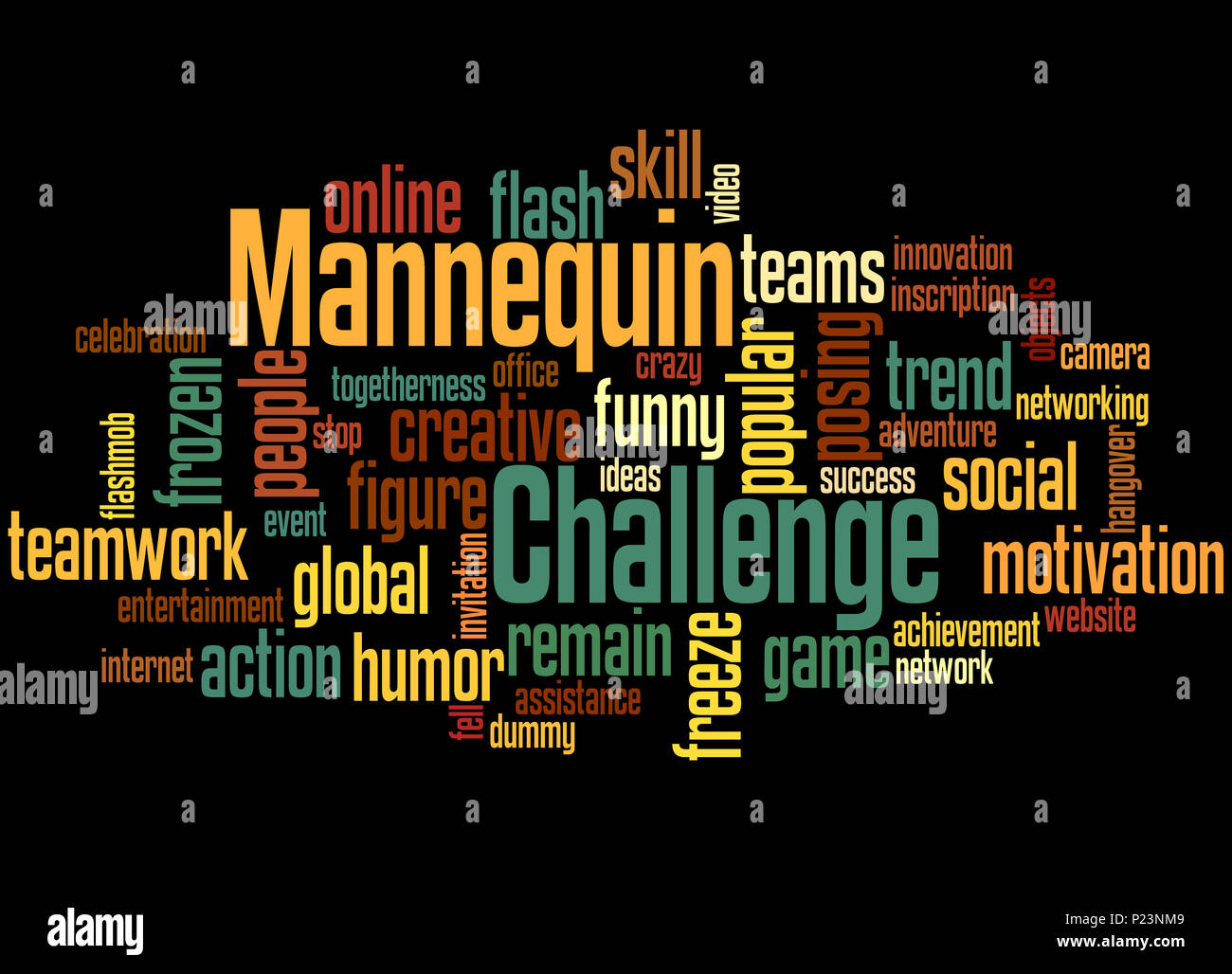 Mannequin challenge, word cloud concept on black background Stock Photo -  Alamy