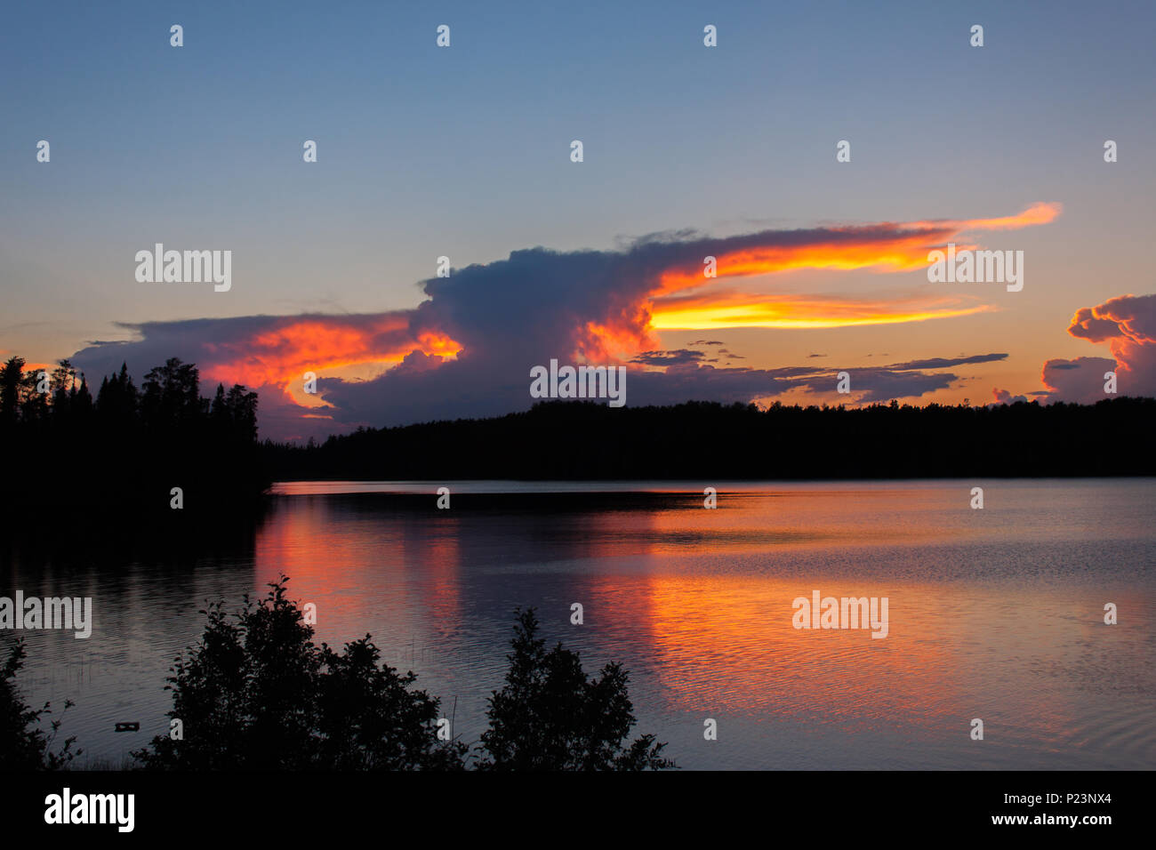 Sunsetover Wild Goose Lake Stock Photo