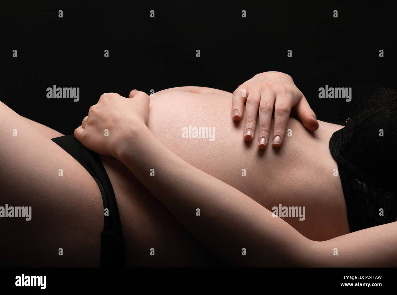 close-up of pregnant woman Stock Photo