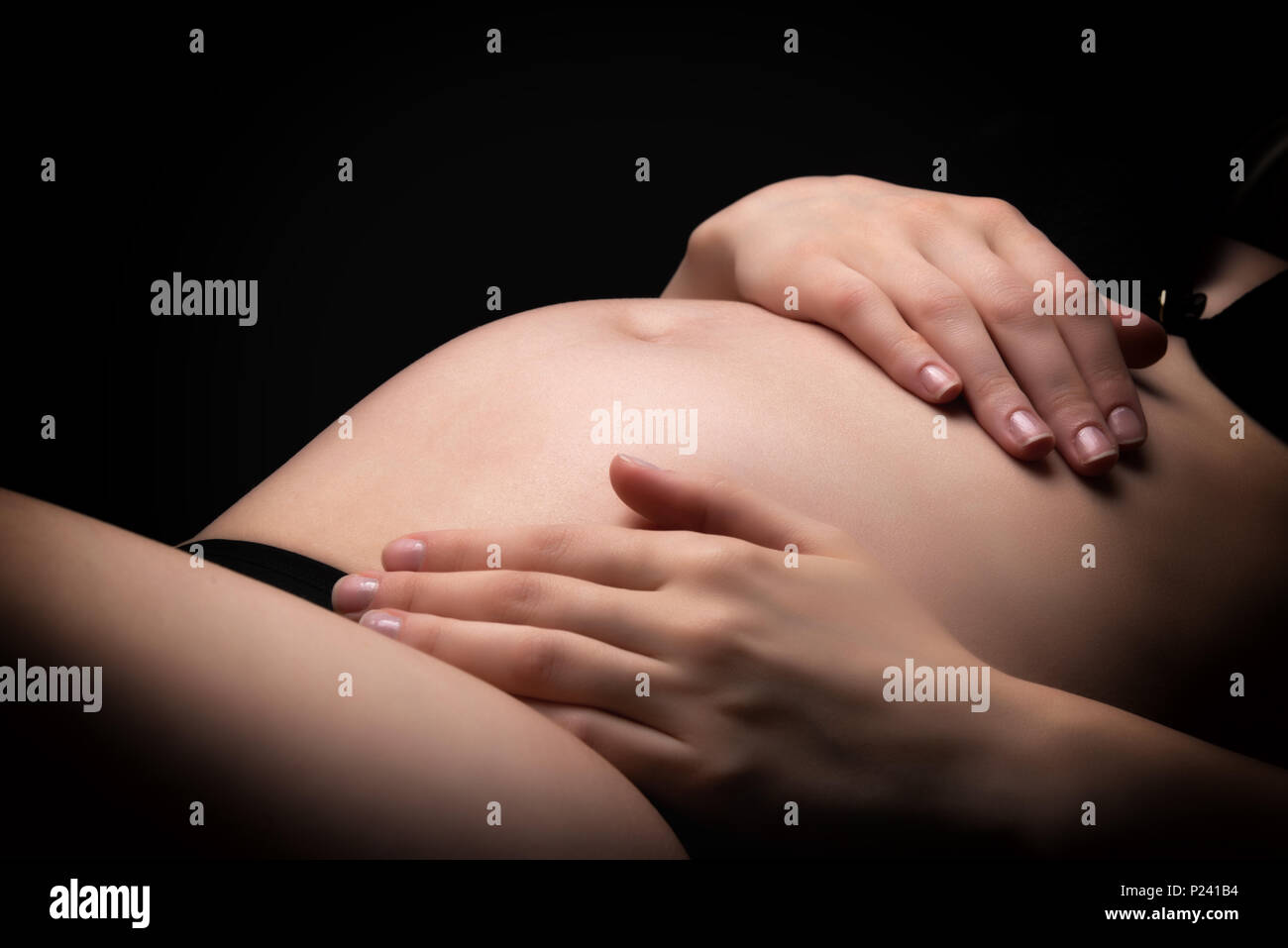 close-up of pregnant woman Stock Photo