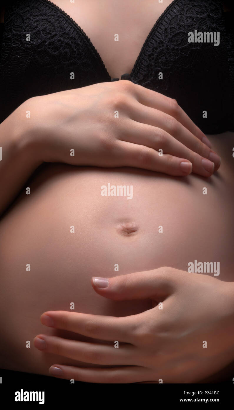 close-up of pregnant woman Stock Photo