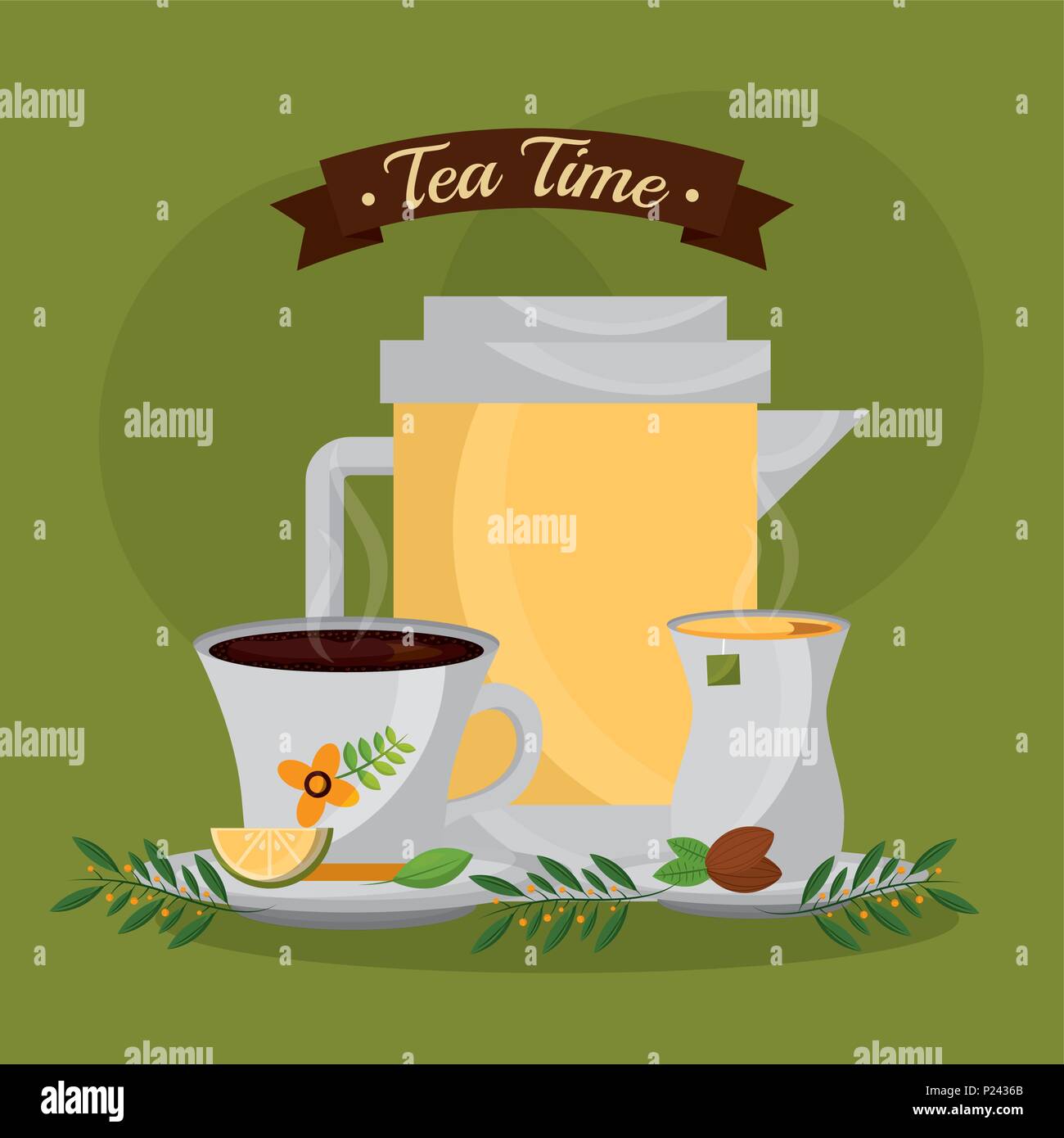coffee and tea time Stock Vector