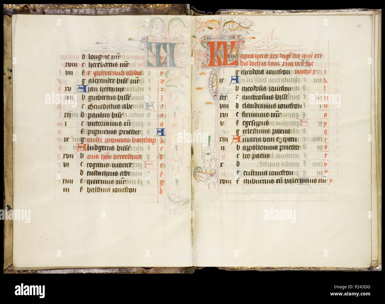 Psalter Week . Bout Psalter-Hours - KB 79 K 11 - Calendar for the month of April ...