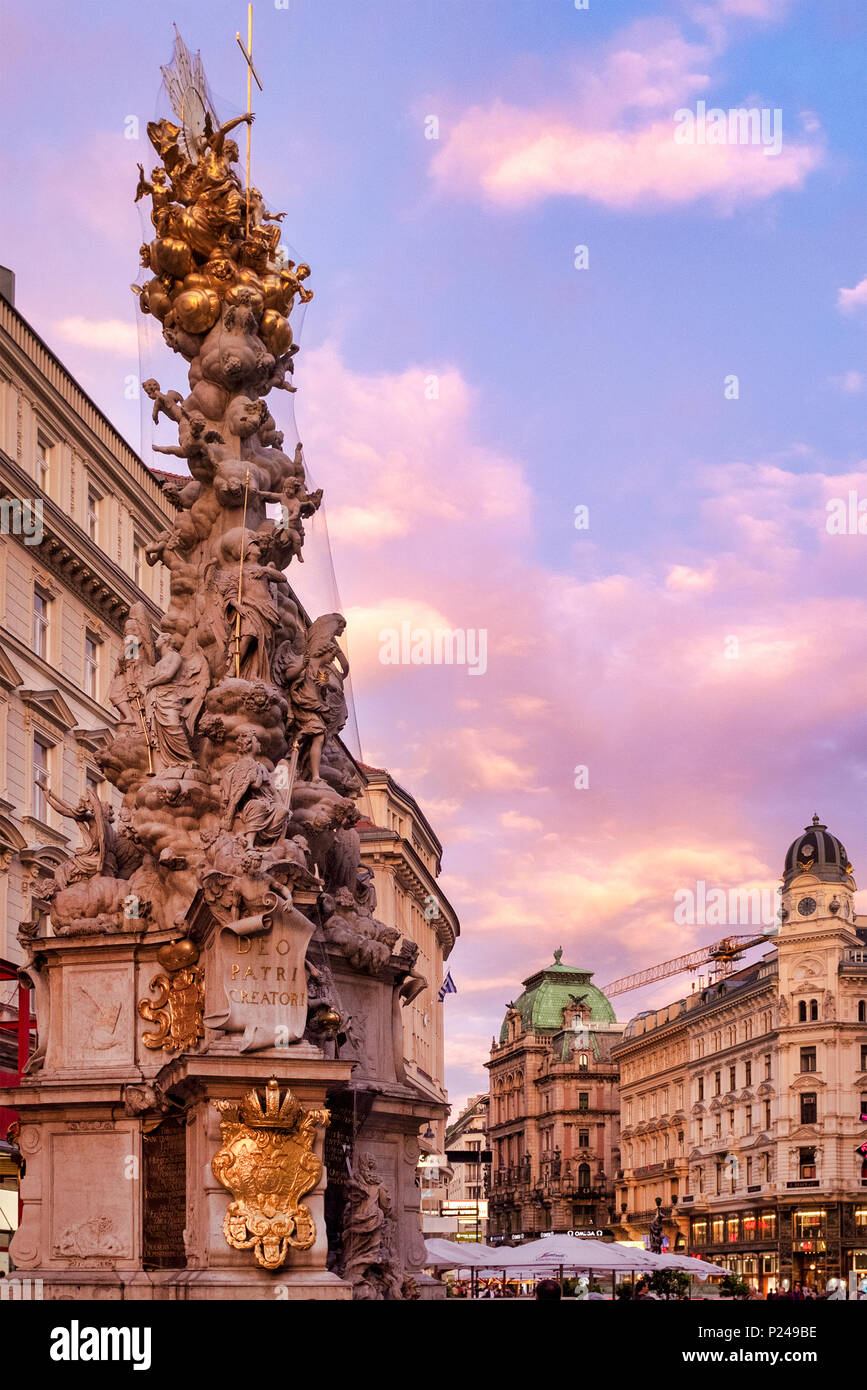 The Plague Column in Vienna, Austria Stock Photo