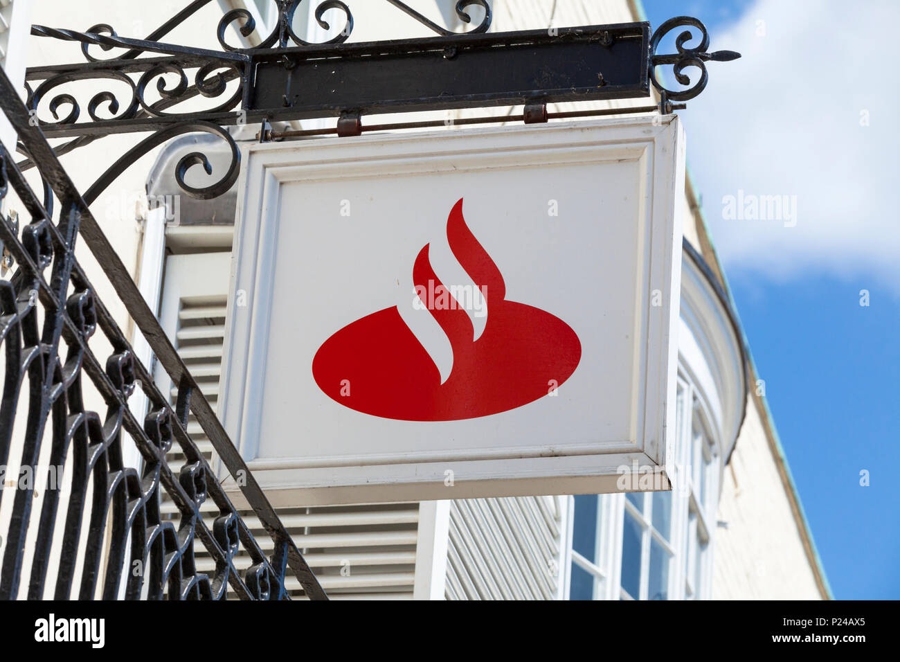 Santander bank sign, tenterden, kent, uk Stock Photo