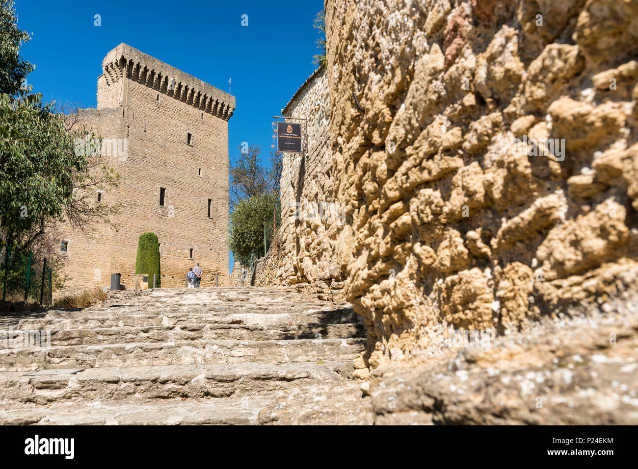 Chateauneuf Du Pape Provence Alpes Cote D Azur Provence France View Of Chateauneuf Du Pape Castle In The Rhone Valley Stock Photo Alamy