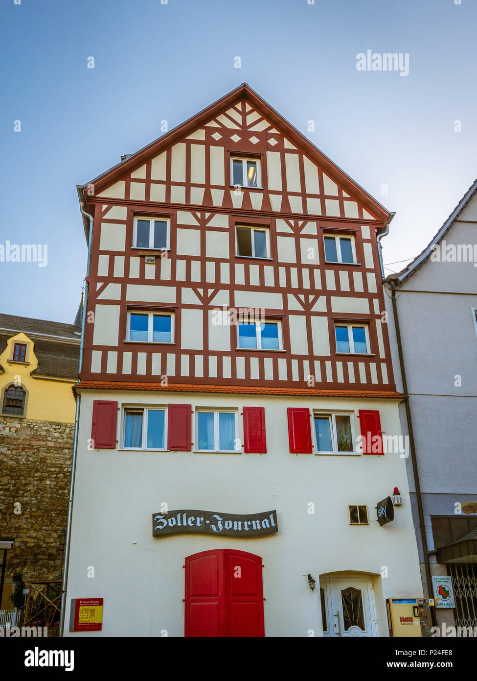 Half-timbered house in the Old Town of Sigmaringen, Baden-Wuerttemberg, Germany, Europe Stock Photo