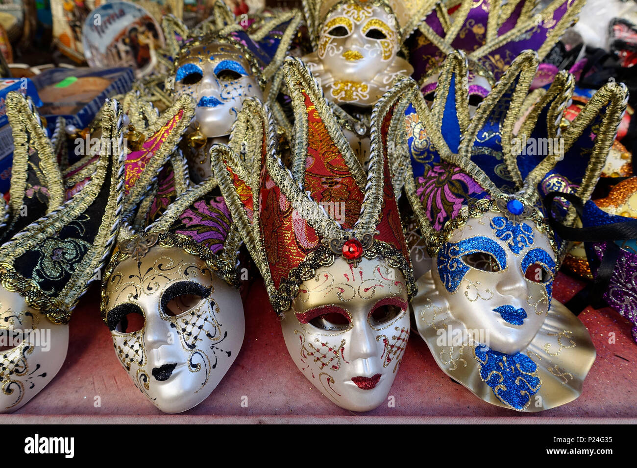 Venetian masks as souvenirs on a market in Verona, Veneto, Italy, Europe  Stock Photo - Alamy