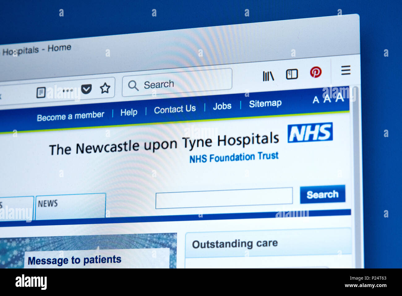 LONDON, UK - MARCH 5TH 2018: The homepage of the official website for the Newcastle Upon Tyne Hospitals NHS Foundation Trust in the UK, on 5th March 2 Stock Photo