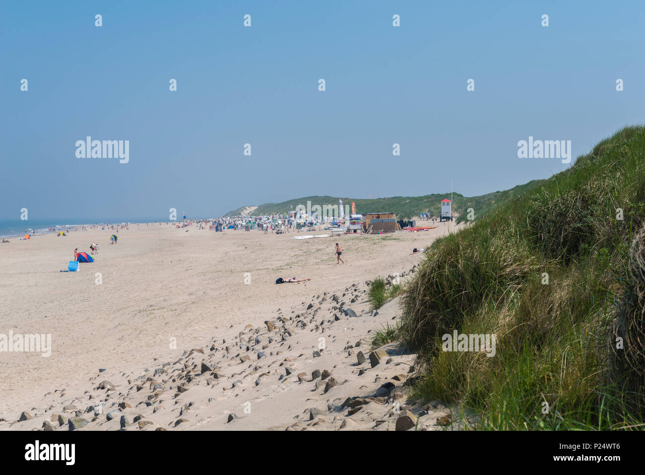Beach on Baltrum, East Frisian island, Lower Saxony, Germany, Badestrand an der Nordsee, Baltrum,  Ostfriesland, Niedersachsen, Deutschland Stock Photo