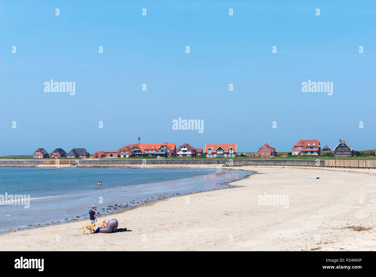 Beach on Baltrum, East Frisian island, Lower Saxony, Germany, Badestrand an der Nordsee, Baltrum,  Ostfriesland, Niedersachsen, Deutschland Stock Photo