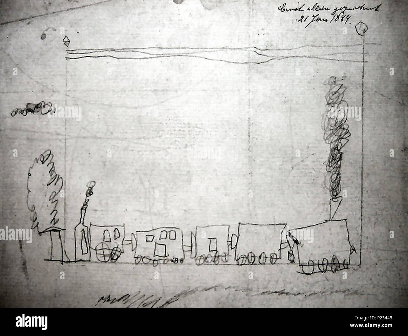 Kinderzeichnung Haus Stock Photos Kinderzeichnung Haus Stock