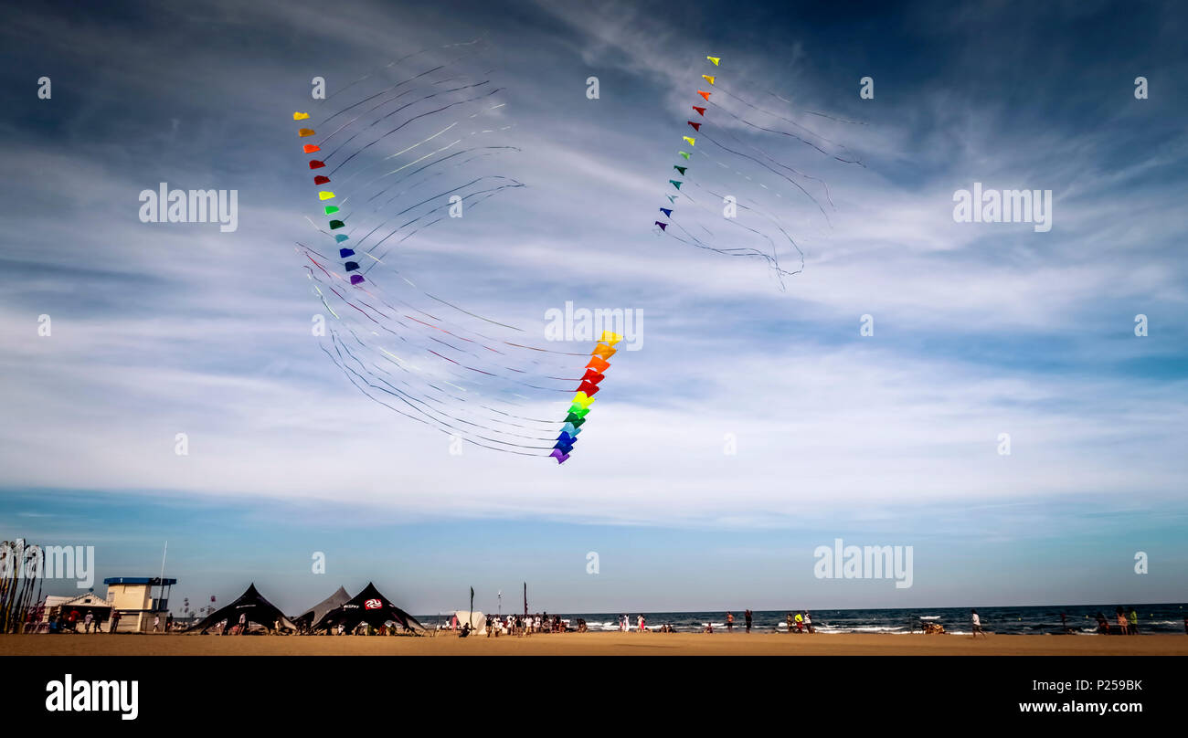 Annual 'Festival International de Cerf-Volants' (kite festival) on the beach Stock Photo