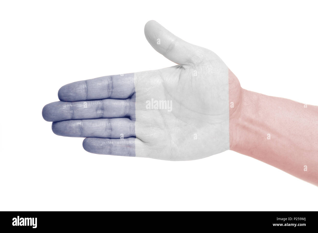 France Hand Signs Man hand sign with France flag isolated on white background Stock Photo ...