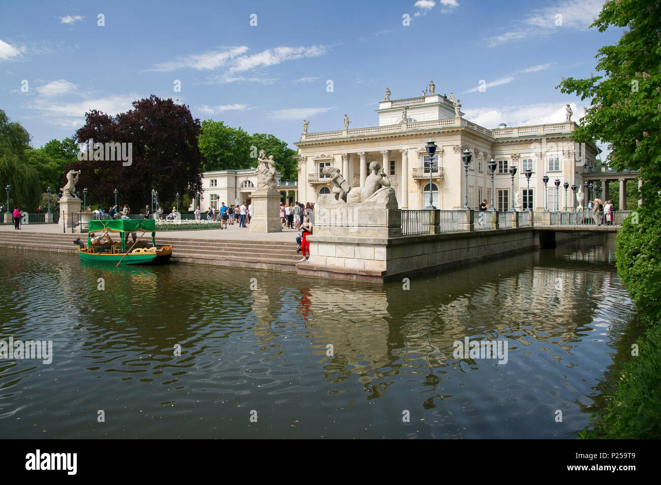 Classical Palac na Wodzie (Palace on the Water) designed by Tylman van Gameren in XVII century and remodeled by Domenico Merlini in XVIII century for  Stock Photo