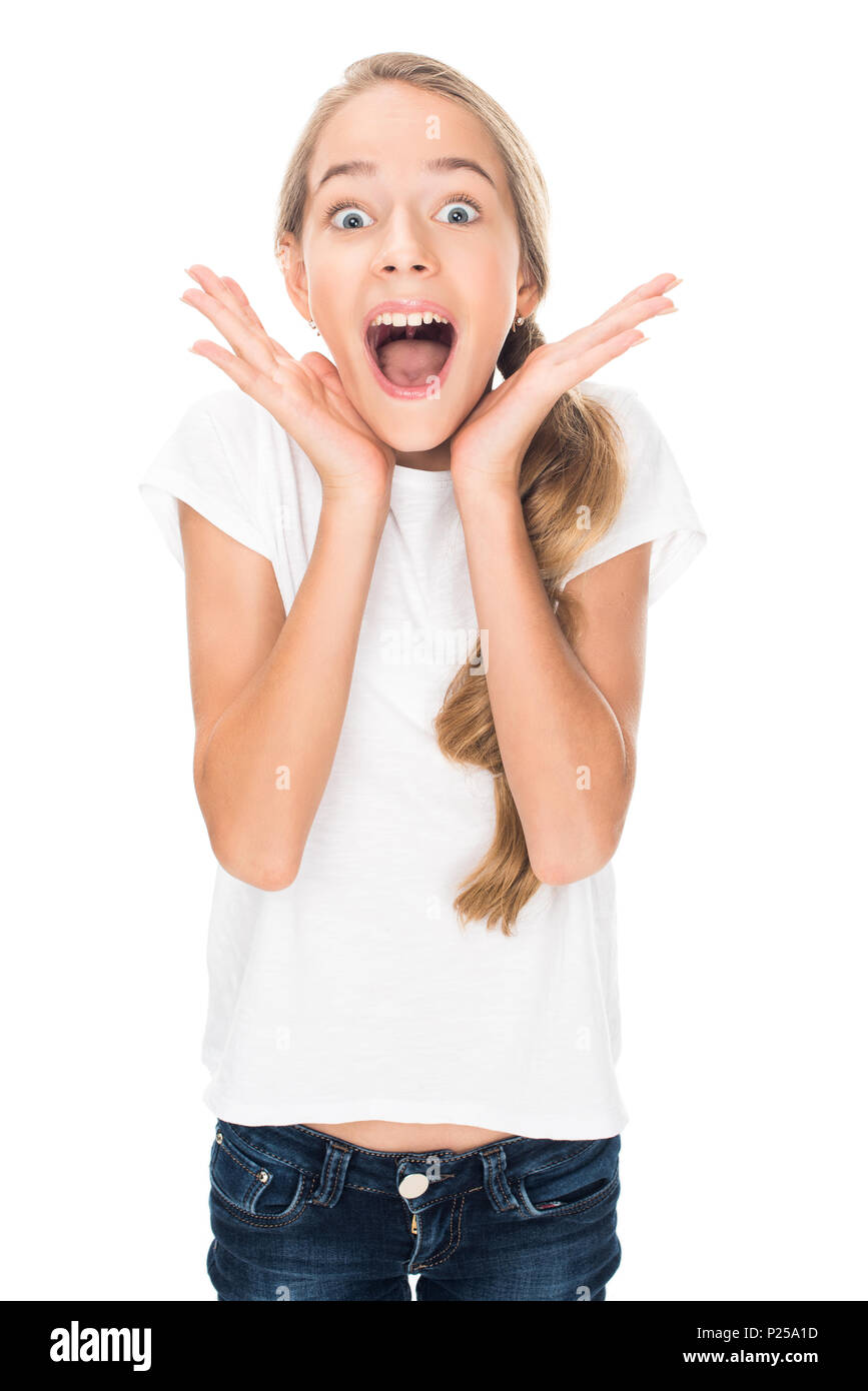 Surprised teenager looking on hi-res stock photography and images - Alamy