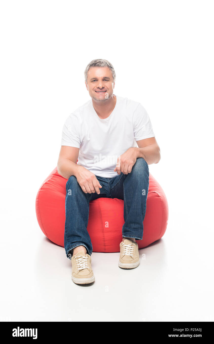 Man sitting on bean bag hi-res stock photography and images - Alamy