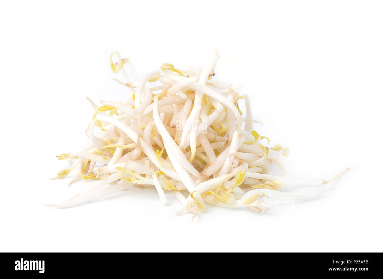 bean sprouts, soybean sprouts on a white background Stock Photo