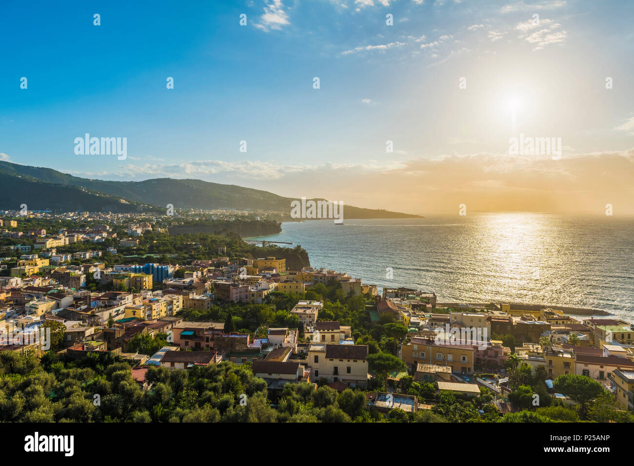 Sorrento, Naples, Campania, Italy. High angle view of Sorrento Stock Photo