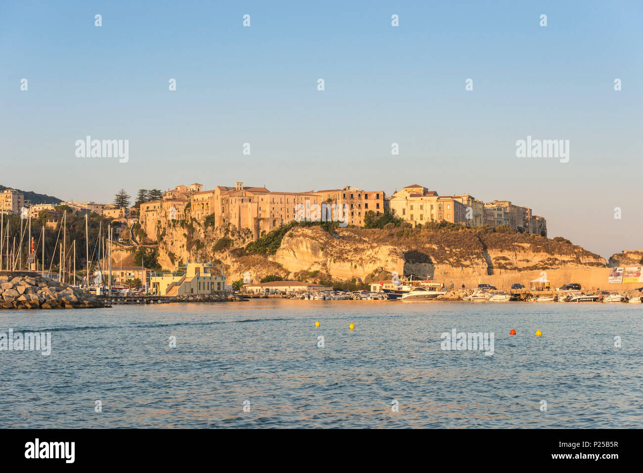 Tropea, Province of Vibo Valentia, Calabria, Italy. The small city of Tropea seen from the sea. Stock Photo