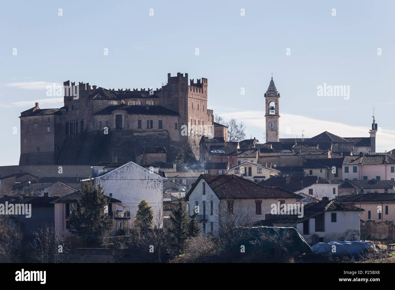 Monferrato, Asti district, Piedmont, Italy. Monferrato wine region, montemagno castle Stock Photo