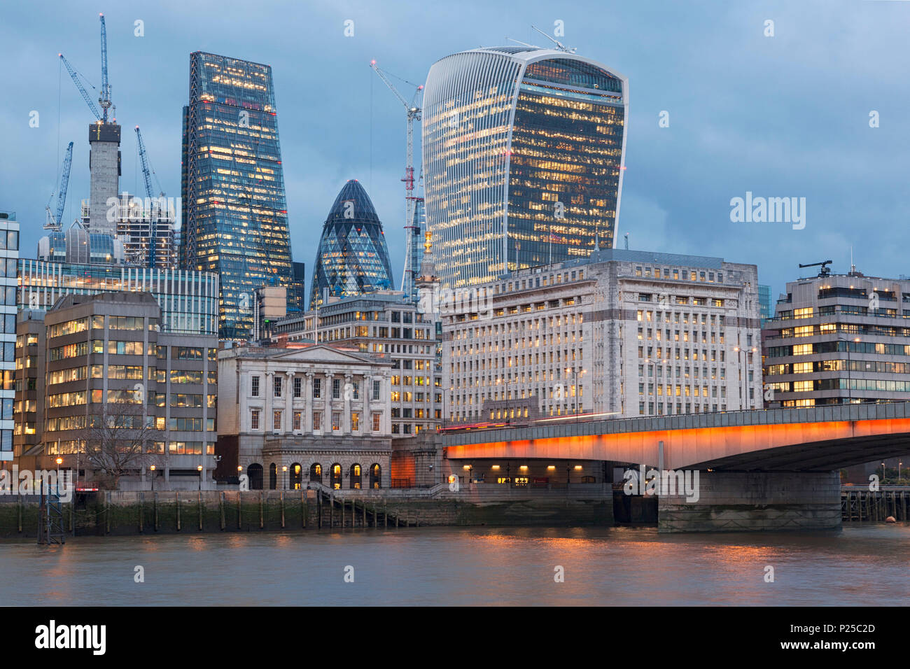 City of London with London Bridge, London, Great Britain, UK Stock Photo