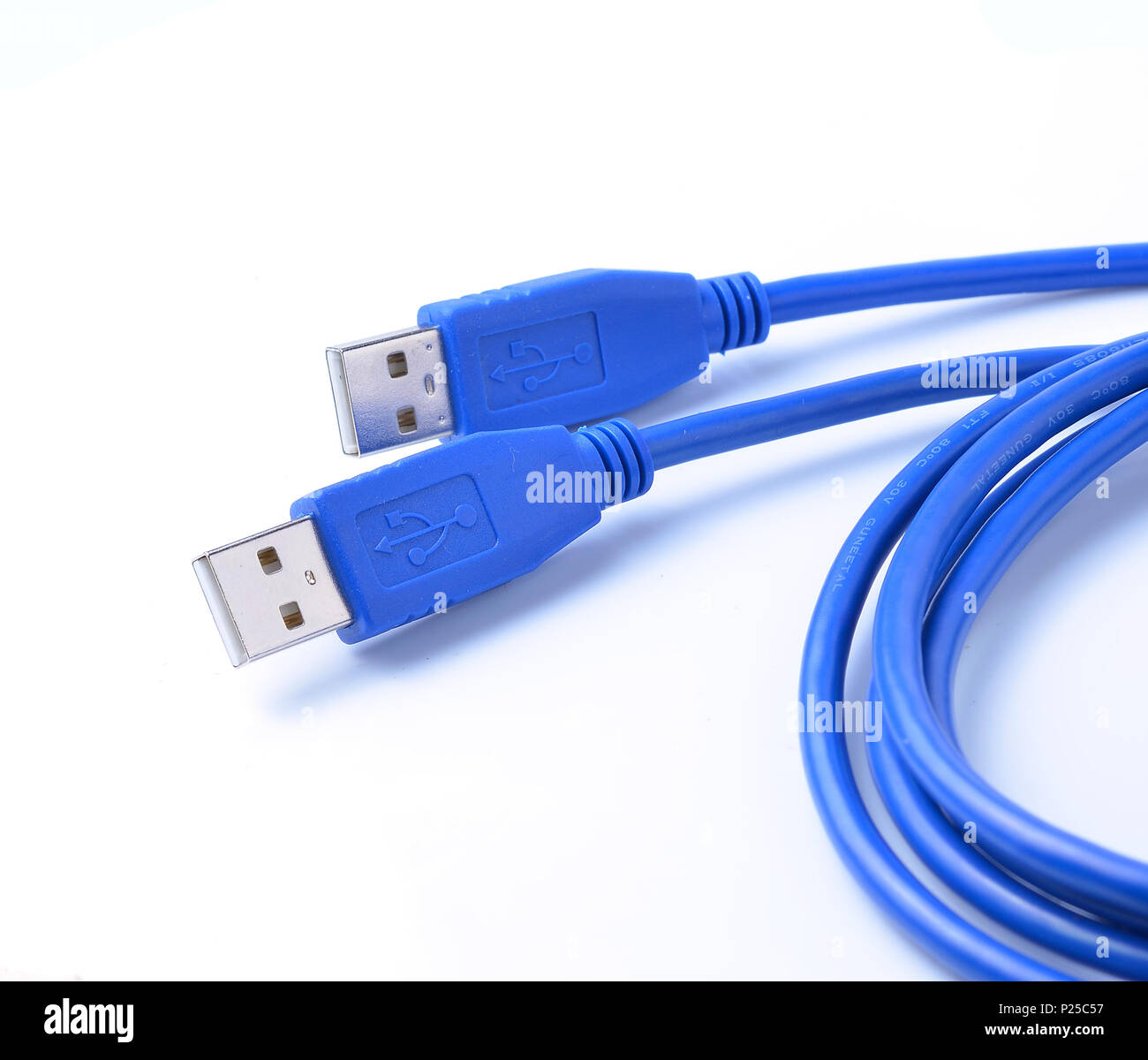 USB connector against white background Stock Photo