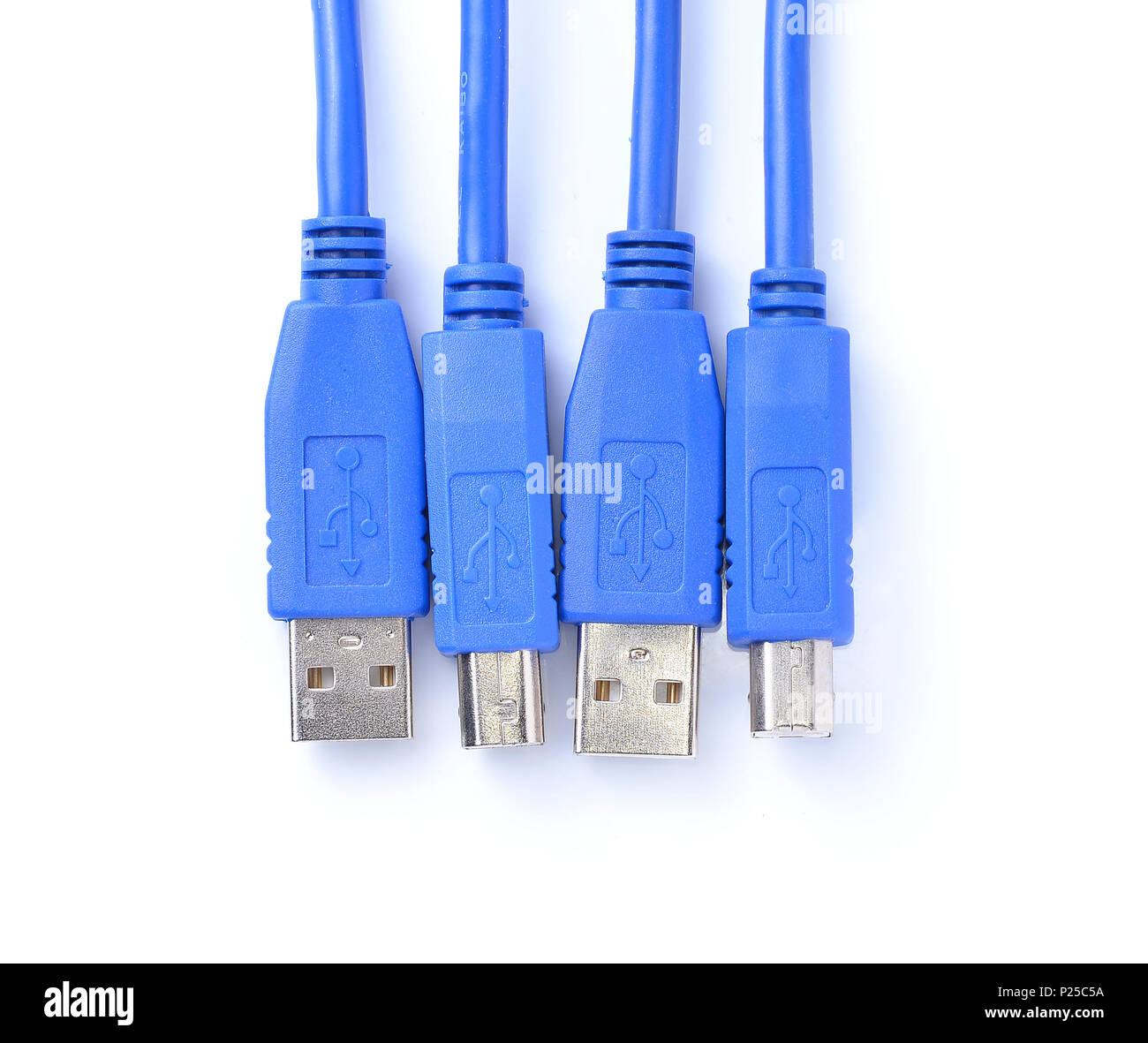USB connector against white background Stock Photo