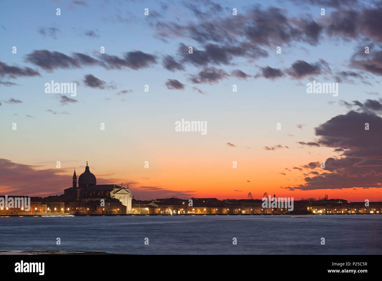 Redentore Church at dusk, Giudecca Island, Venice, Veneto, Italy Stock Photo