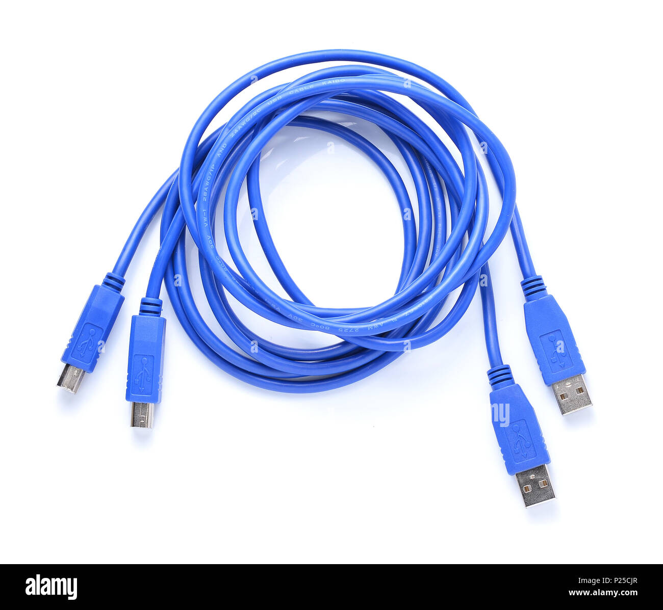 USB connector against white background Stock Photo