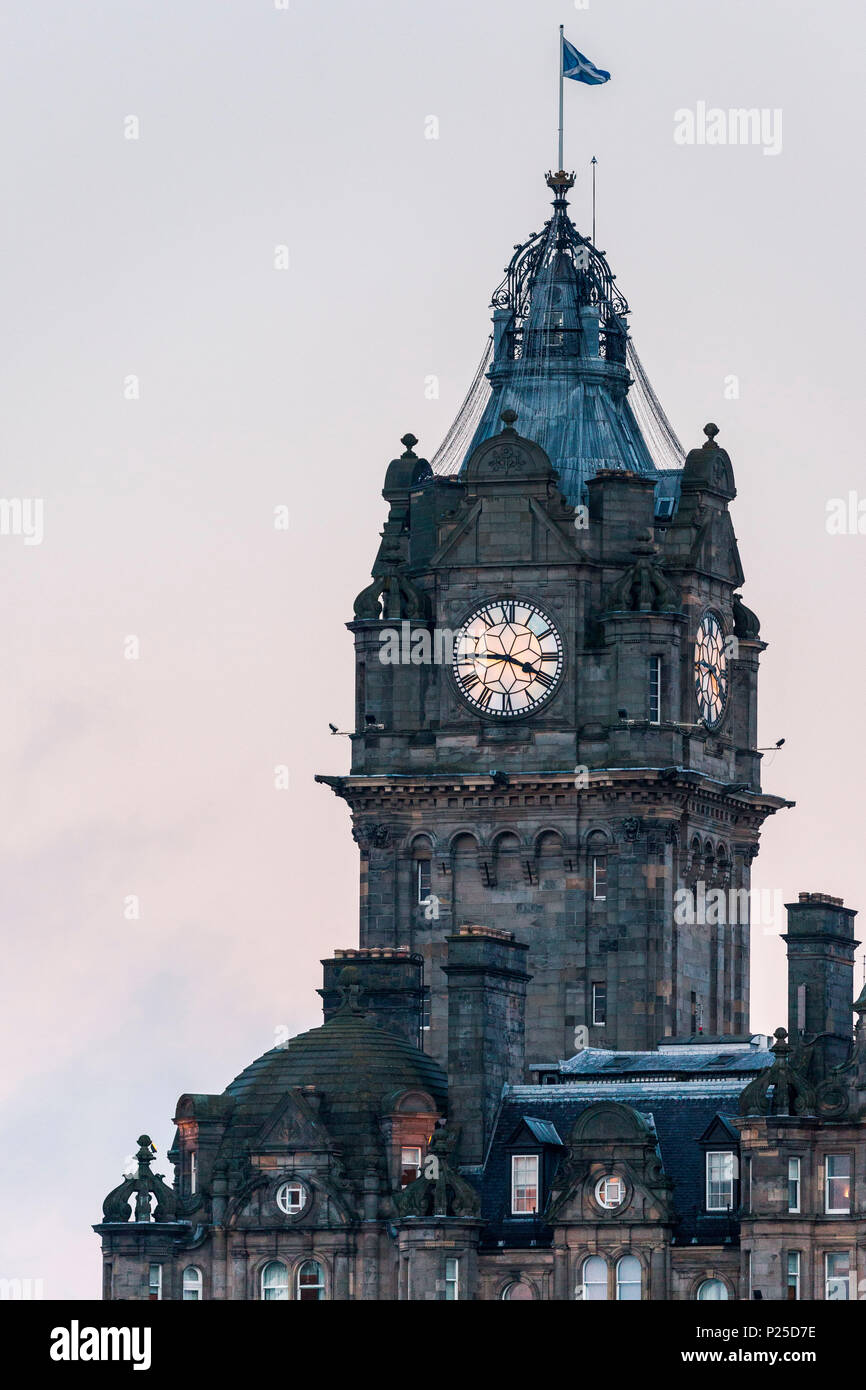 Balmoral Tower Clock, Edinburgh, Scotland, UK Stock Photo