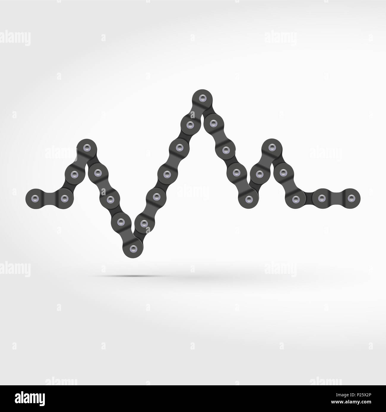 Bike or Bicycle Chain Cardiogram. Detailed Illustration Stock Photo - Alamy