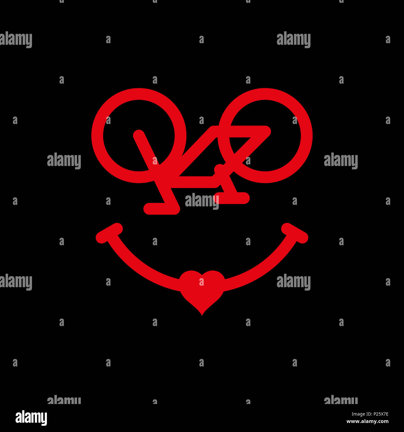 Bicycle Emoji. Bike Smile, Emoticon or Smiling Face. I Love Cycling ...