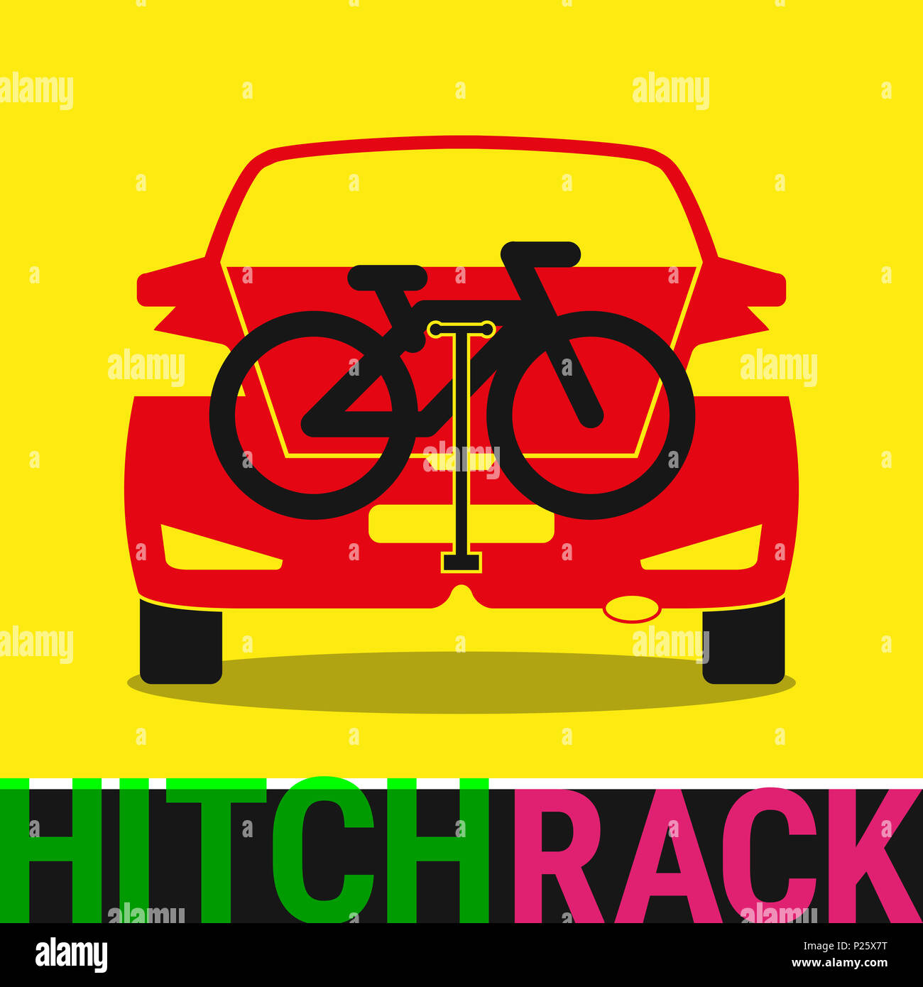 Hitch Bike Rack. Bicycle Rack Silhouette Illustration. Bike at the Rear