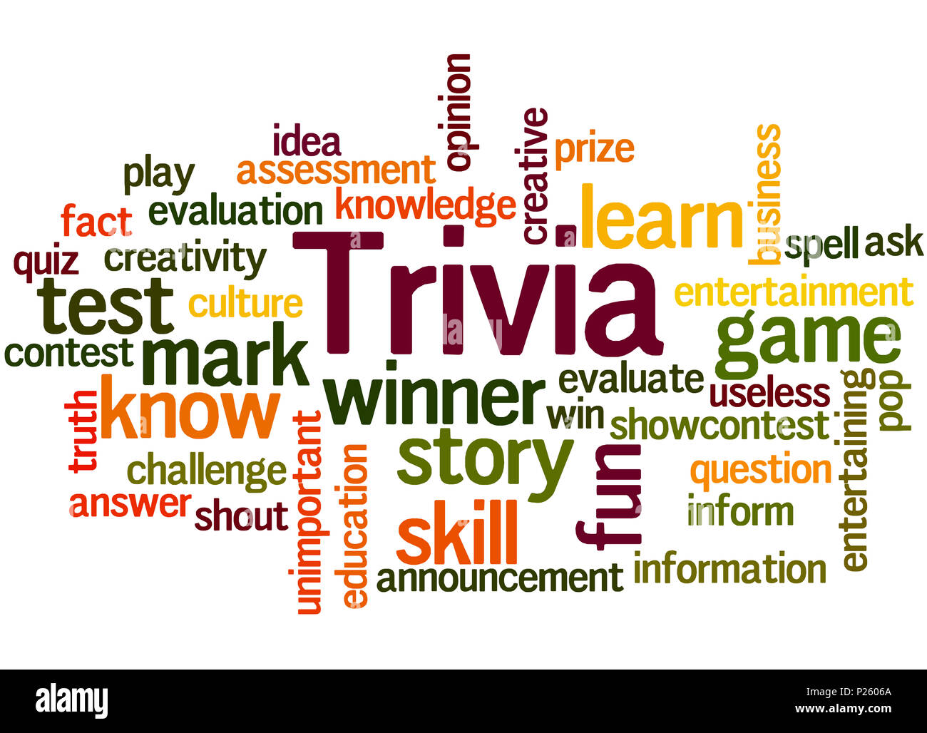 Trivia Word Cloud Concept On White Background Stock Photo Alamy