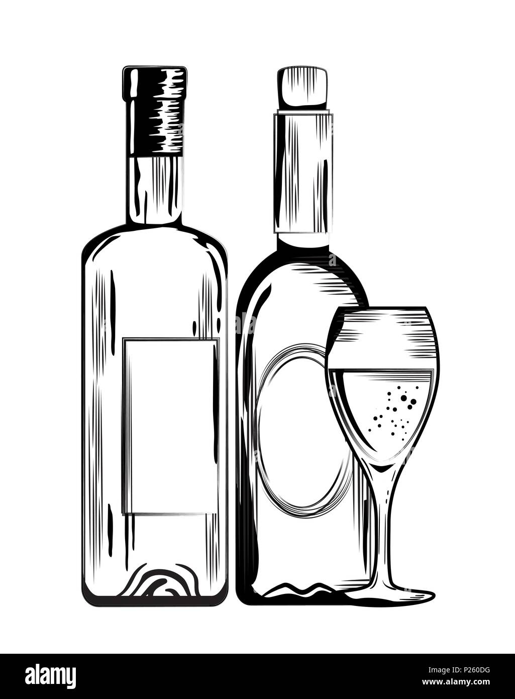 set red wine bottles vector illustration design Stock Vector Image ...