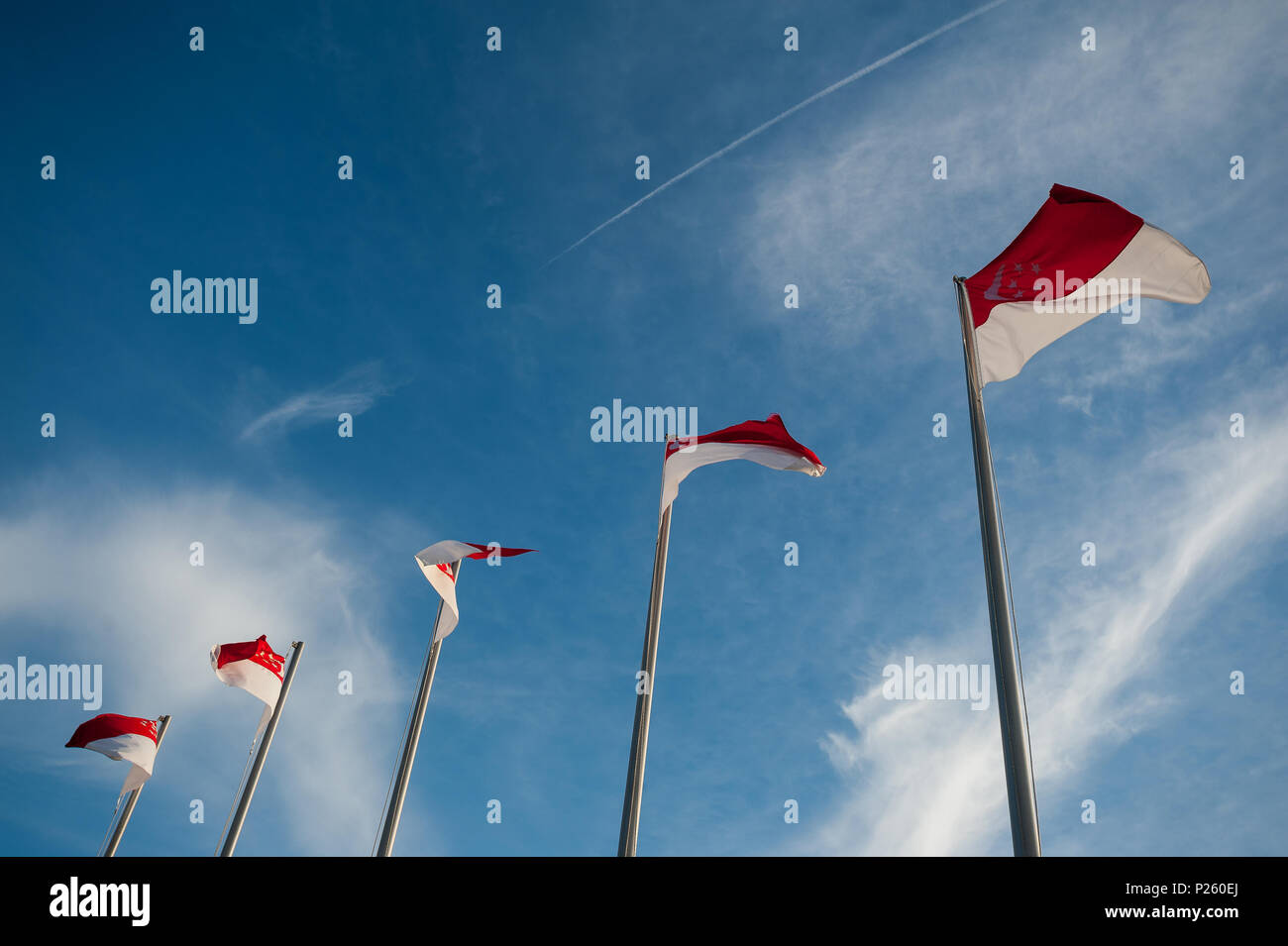 Singapore, Singapore, Singapore flags Stock Photo Alamy