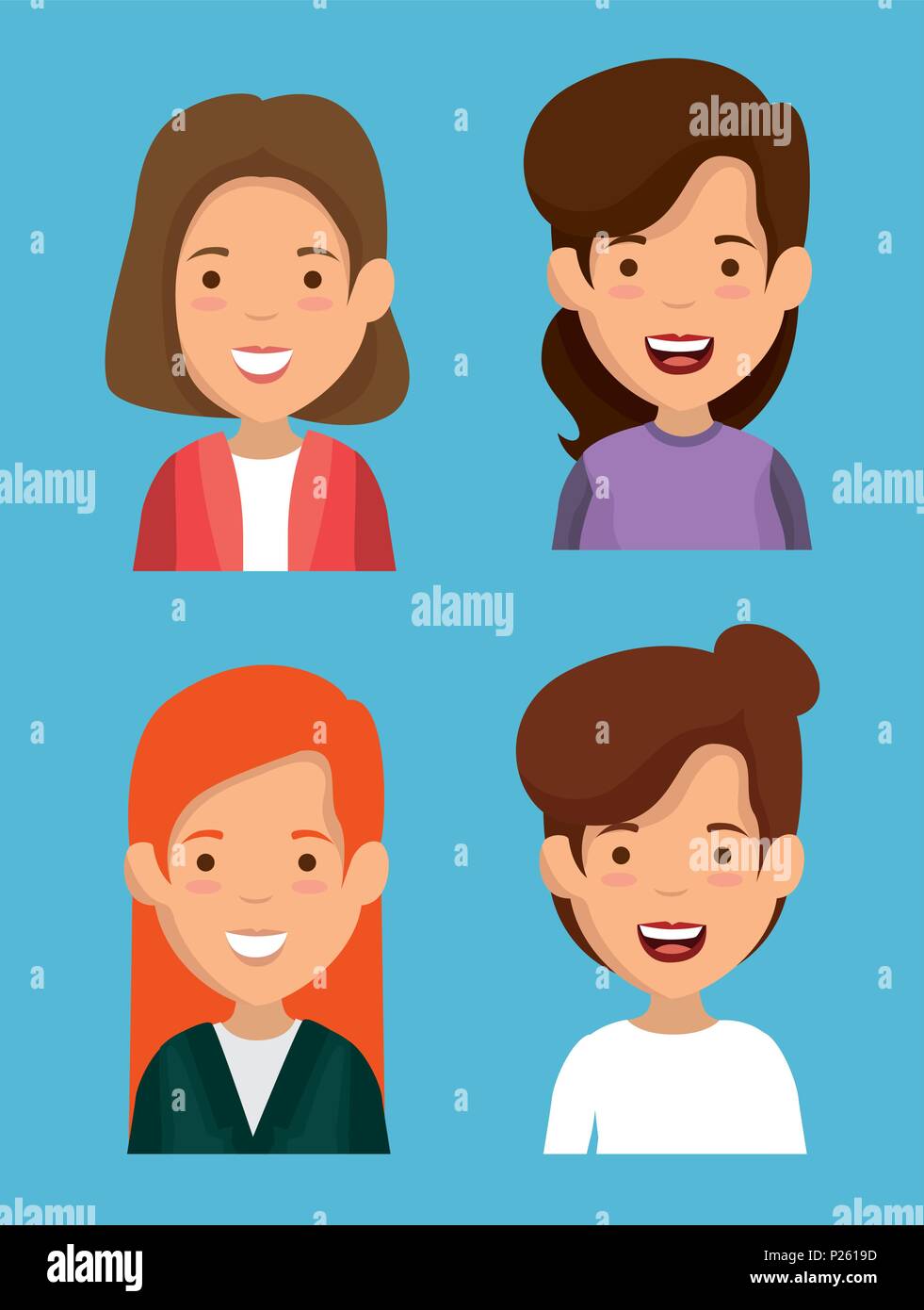Group Of Women Friends Characters Stock Vector Image Art Alamy