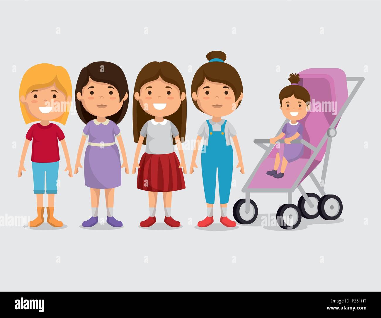 group of girls friends characters Stock Vector Image & Art - Alamy