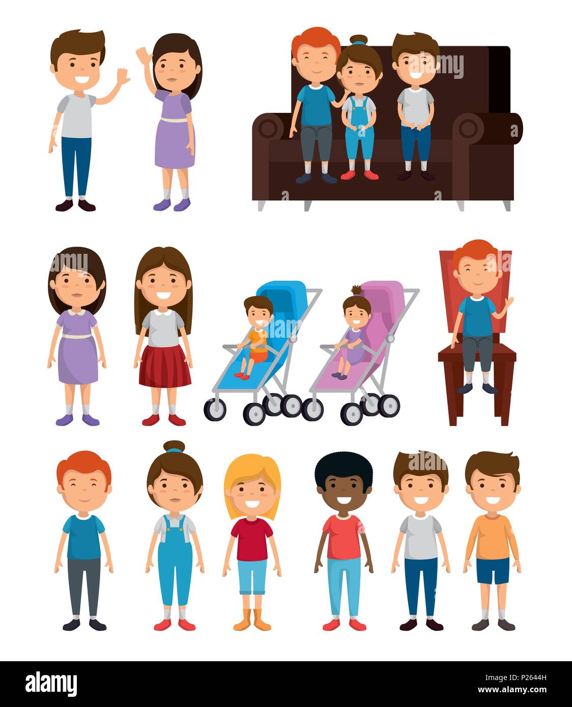 group of kids friends characters Stock Vector Image & Art Alamy