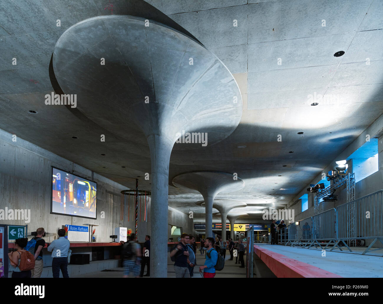 Berlin, Germany, Bahnhof Red Town Hall of the subway line U5 Stock Photo