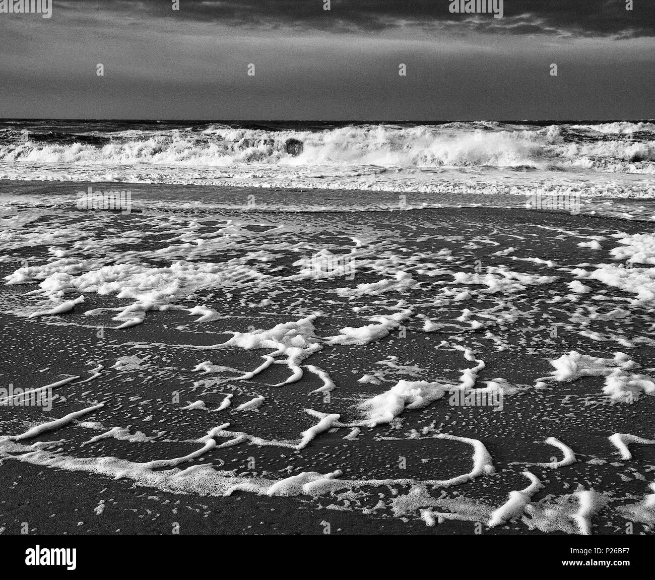Beach north sea waves Black and White Stock Photos & Images - Alamy