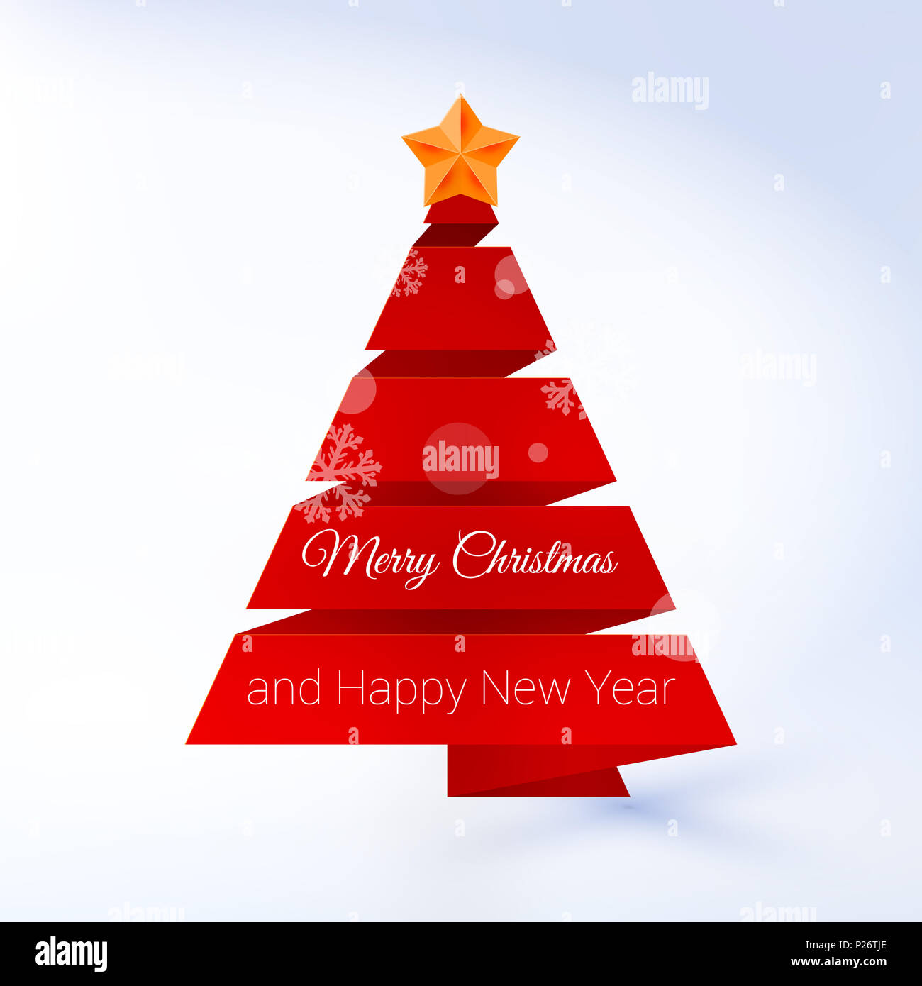 Christmas Tree Made of Red Ribbon on a Lite Background. Design Element ...