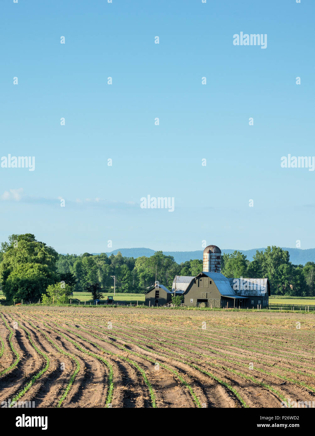 Small farm in the north country of upstate, NY Stock Photo